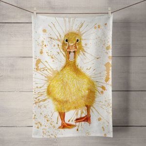 splatter duck tea towel by Katherine Williams J R Interiors